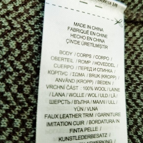 Lauren Ralph Lauren Faux Leather Trim 100% Merino Wool Sweaterdress Sz. 1X - Picture 13 of 16